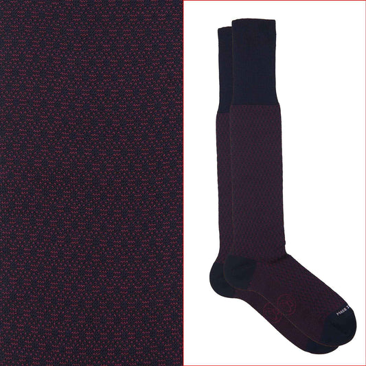 Box calza lunga cotone Filo di Scozia con polsino inglese e Cintura in morbida pelle - ROSSO BAROLO