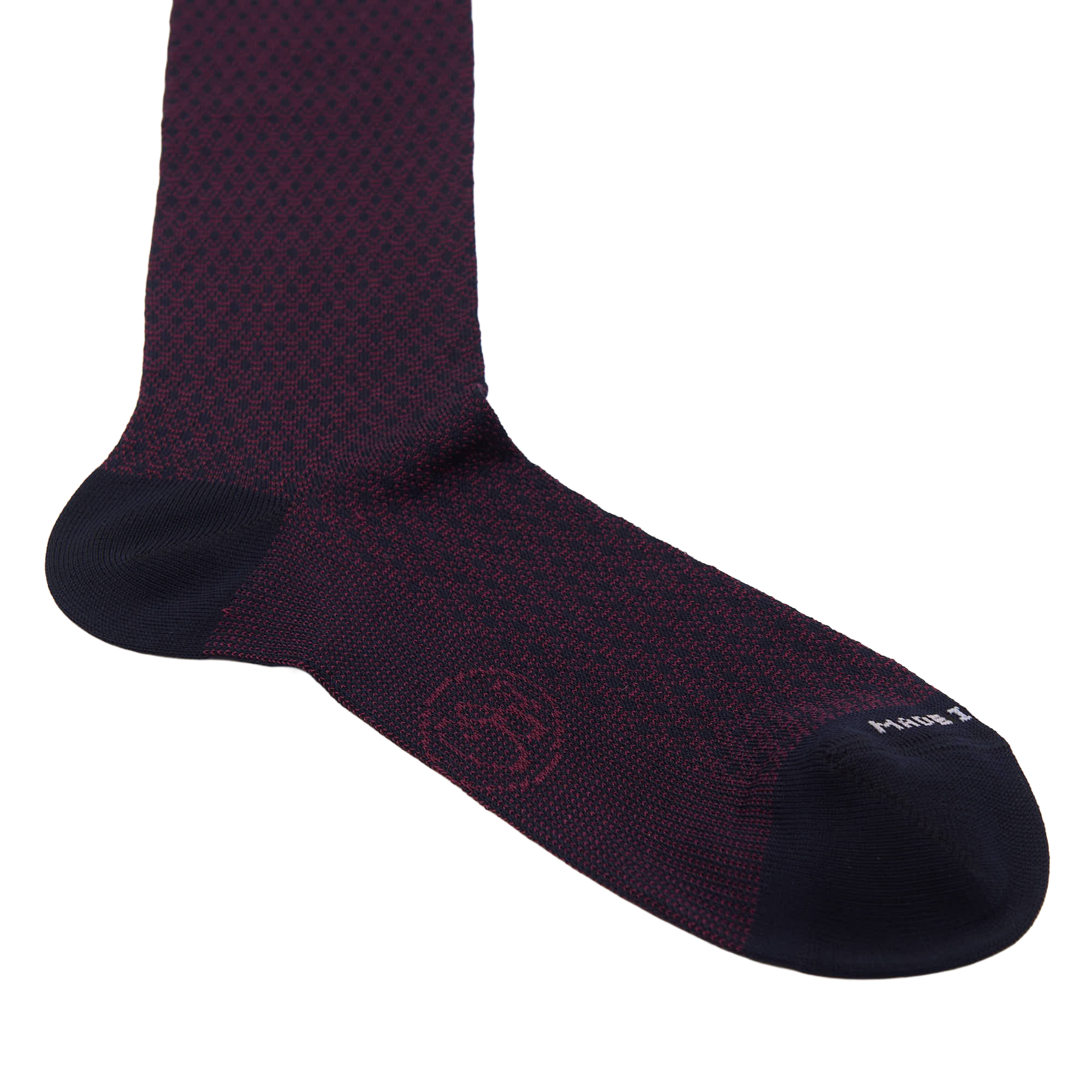 Calza lunga in Filo di Scozia Principe di Galles - Rosso scuro Barolo