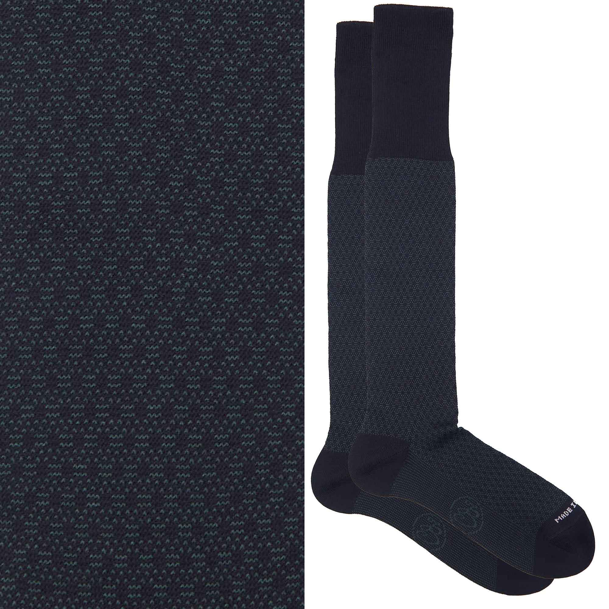 Box calza lunga cotone Filo di Scozia con polsino inglese e Cravatta in seta fatta a mano- VERDE SCURO LARICE
