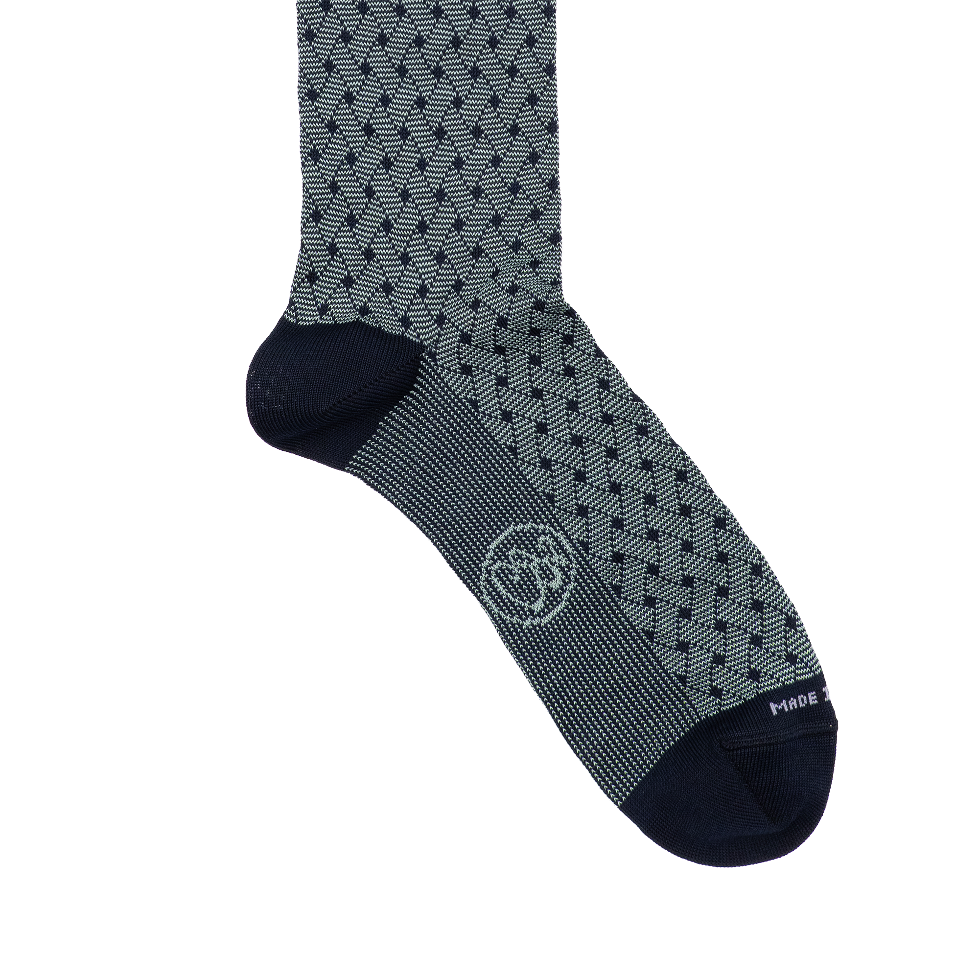 Calza lunga in Filo di Scozia Intreccio Veneziano - Verde chiaro Menta