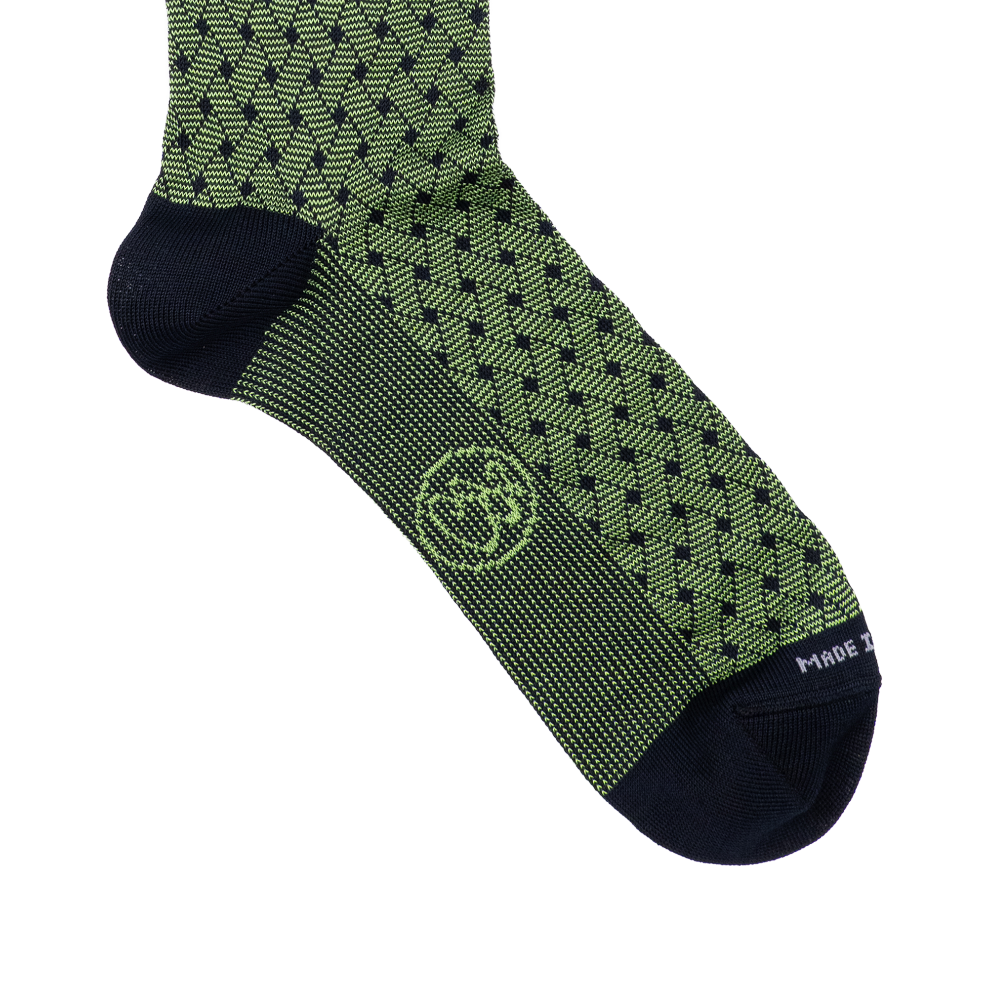 Calza lunga in Filo di Scozia Intreccio Veneziano - Verde Prato