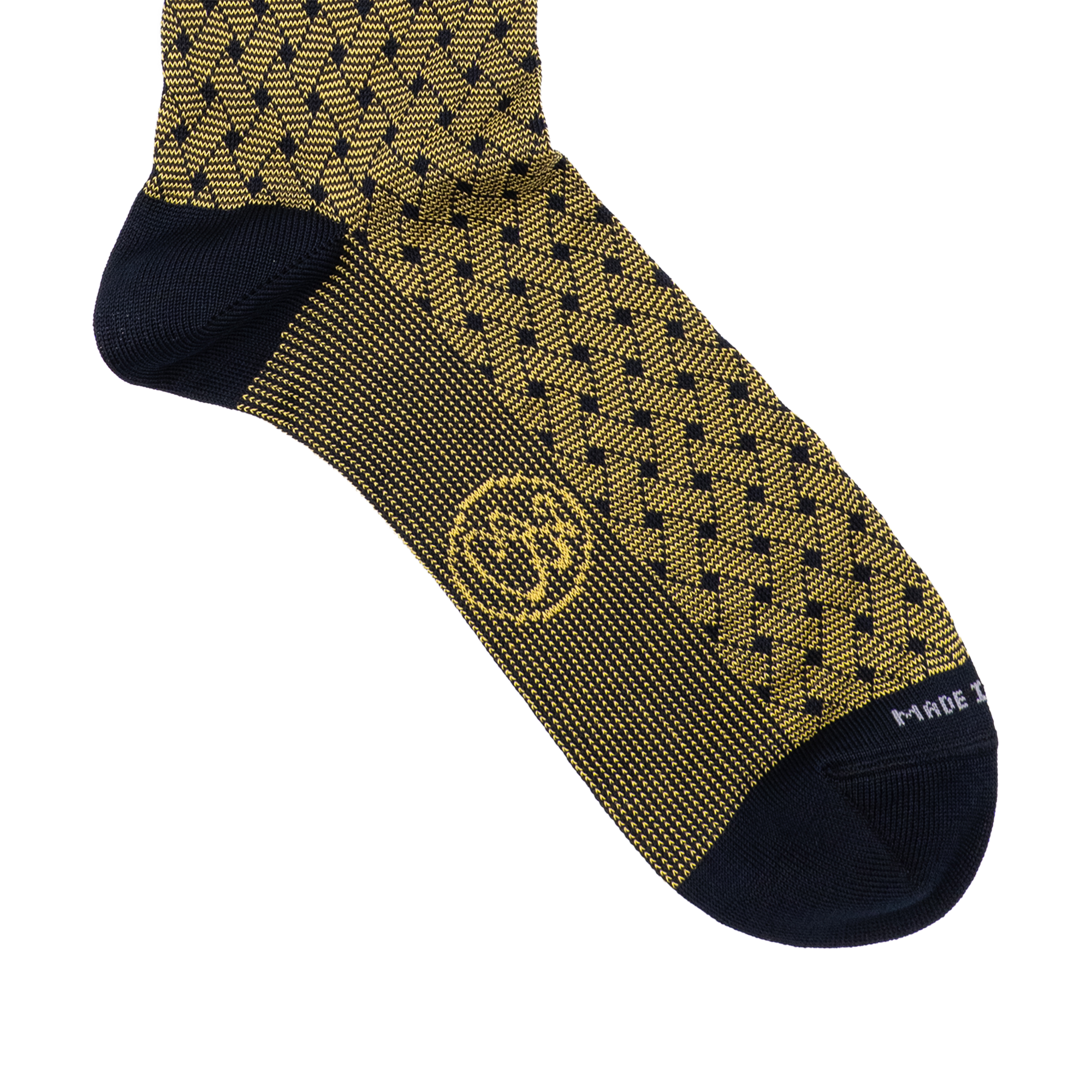 Calza lunga in Filo di Scozia Intreccio Veneziano - Giallo Sole