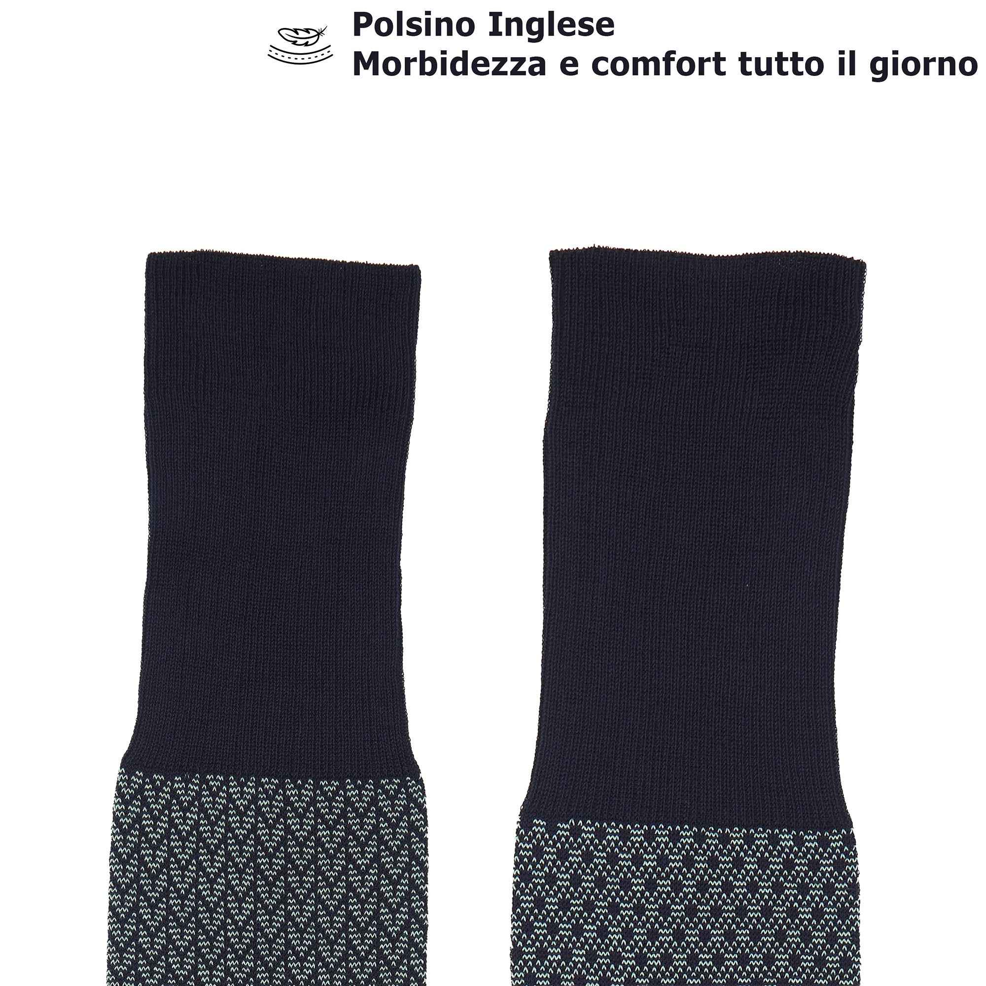 Box calza lunga cotone Filo di Scozia con polsino inglese - VERDE CHIARO MENTA