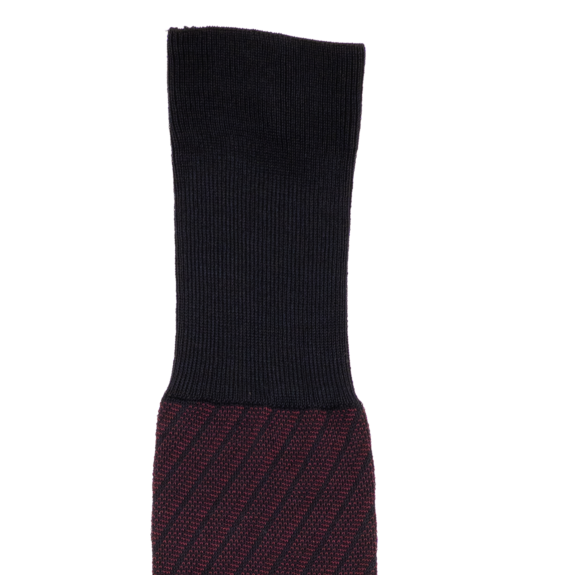 Calza uomo in Filo di Scozia Regimental - Rosso scuro Barolo