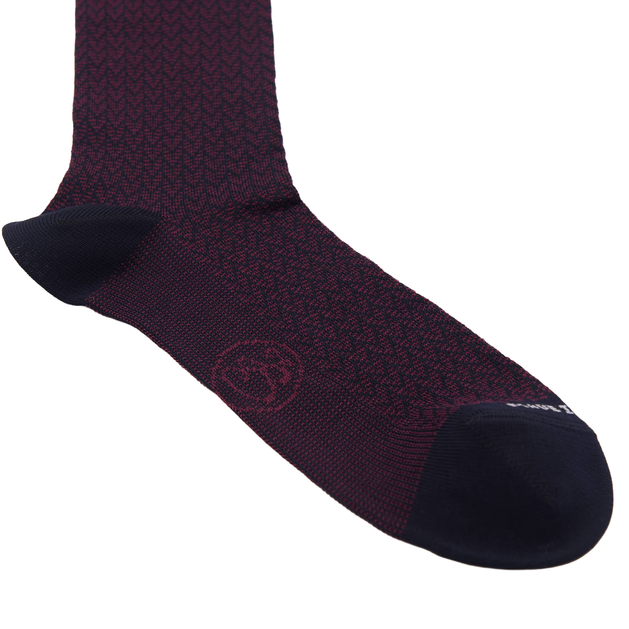 Calza lunga in Filo di Scozia Spigato - Rosso scuro Barolo