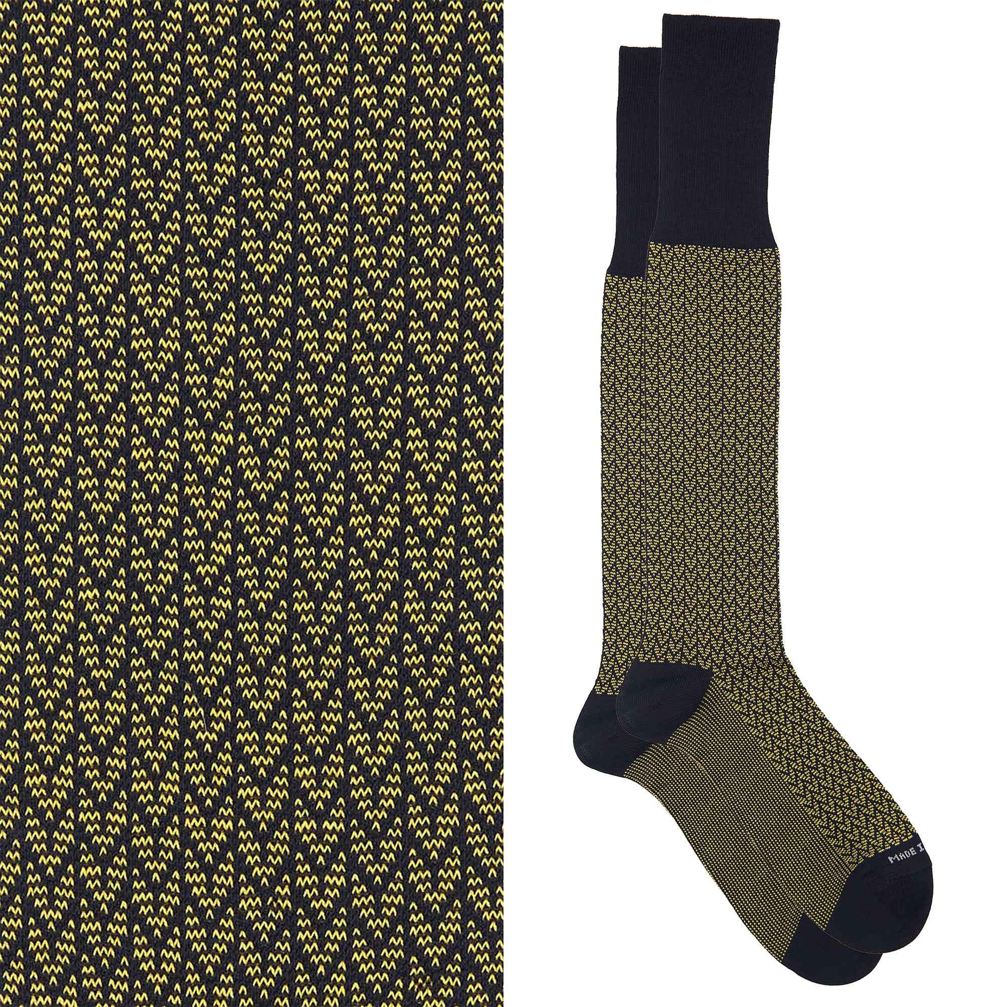 Box calza lunga cotone Filo di Scozia con polsino inglese - GIALLO SOLE