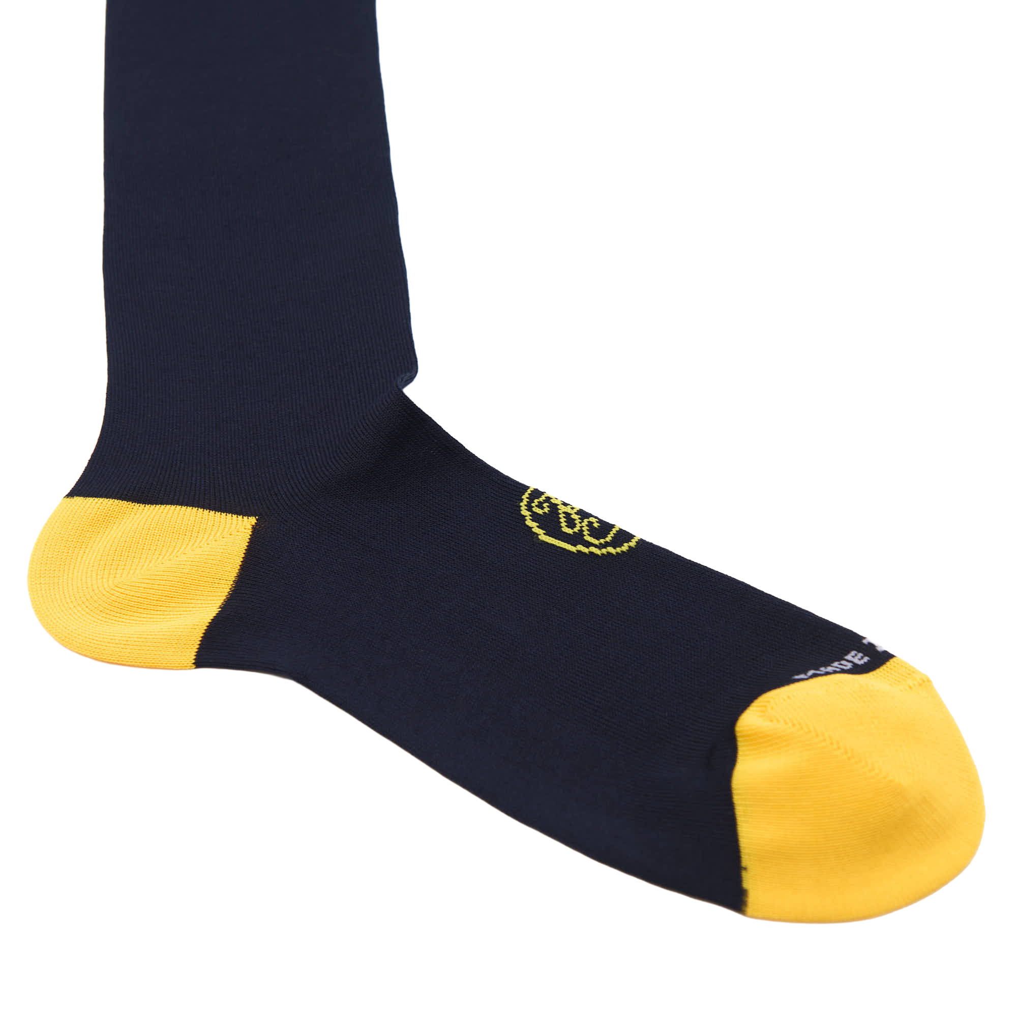 Calza uomo in Filo di Scozia Tinta unita Blu - GIALLO SOLE