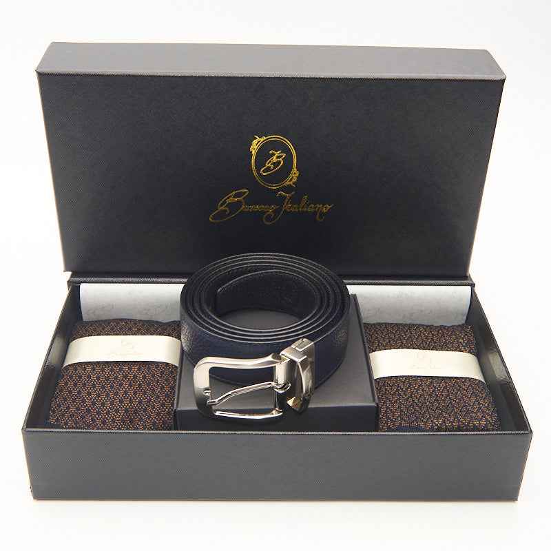 Box calza lunga cotone Filo di Scozia con polsino inglese e Cintura in morbida pelle - MARRONE ROVERE