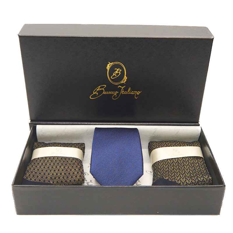 Box calza lunga cotone Filo di Scozia con polsino inglese e Cravatta in seta fatta a mano - GIALLO SOLE