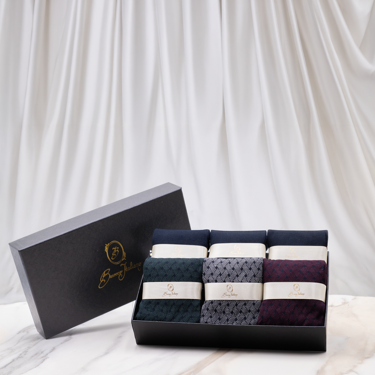 Prestige Box Classica - Intreccio Veneziano & Tinta Unita Blu