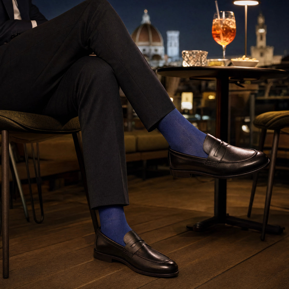 Calza uomo in Filo di Scozia Tinta unita "Le Cromìe"  - Royal