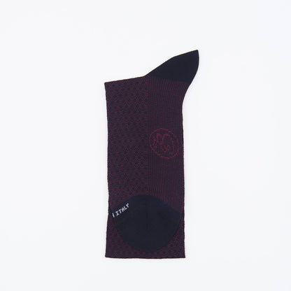 Box 6 paia colorate calza lunga Filo di Scozia Spigato e Principe di Galles con polsino inglese - Rosso BAROLO Verde chiaro MENTA Giallo scuro DESERTO