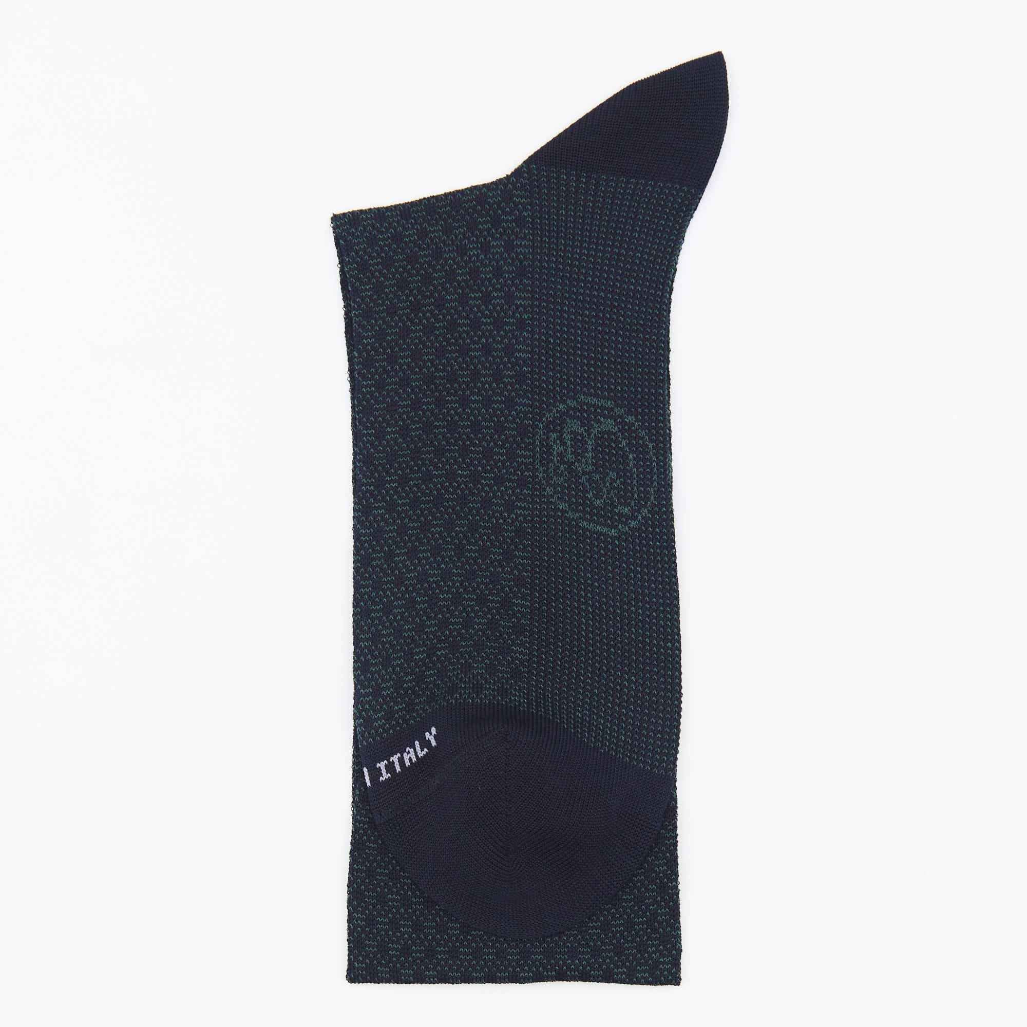 Box calza lunga cotone Filo di Scozia con polsino inglese e Cravatta in seta fatta a mano- VERDE SCURO LARICE