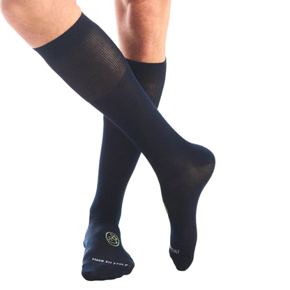 Calza lunga cotone Filo di Scozia con polsino inglese fondo blu Tinta Unita - VERDE CHIARO MENTA