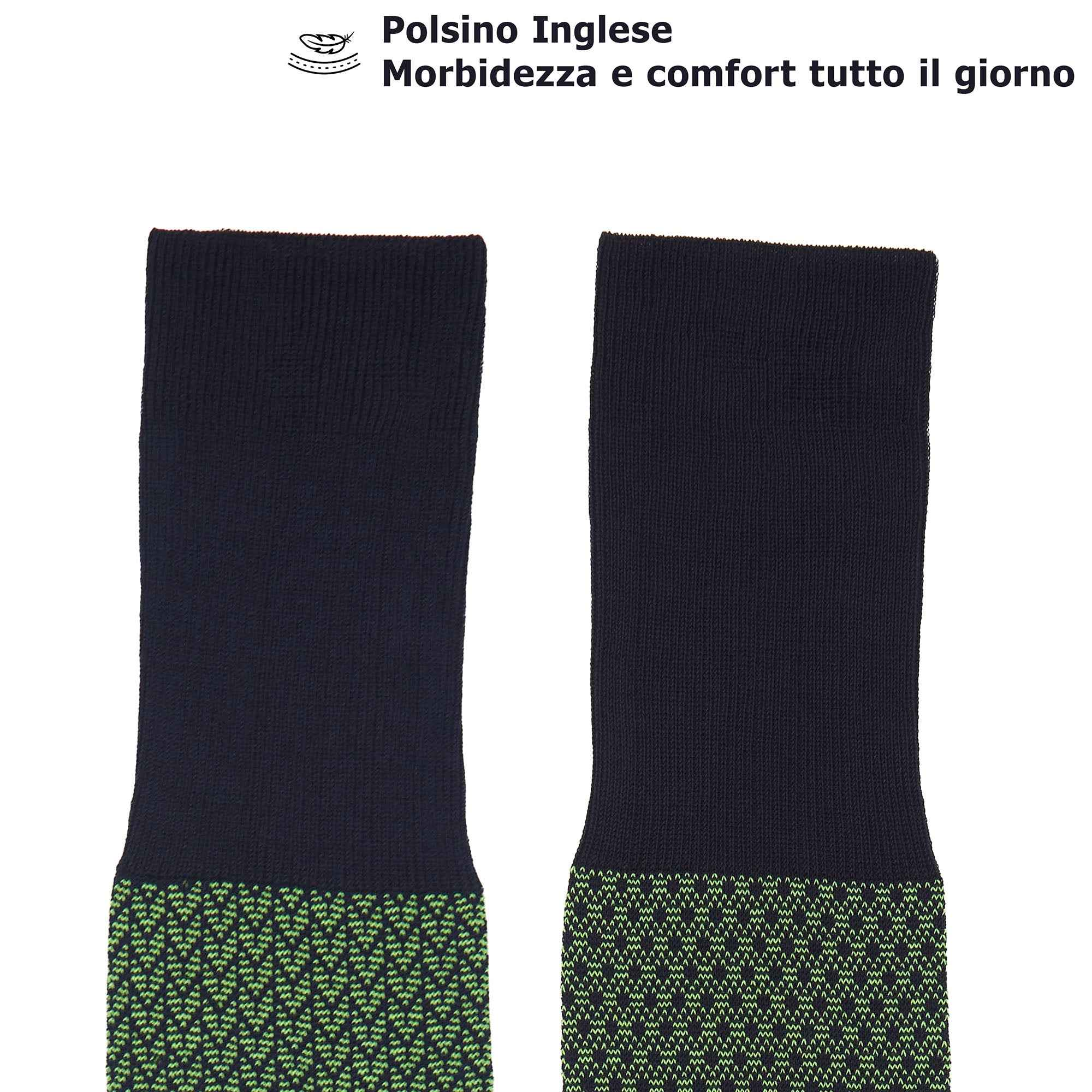 Box calza lunga cotone Filo di Scozia con polsino inglese e Cintura in morbida pelle - VERDE PRATO