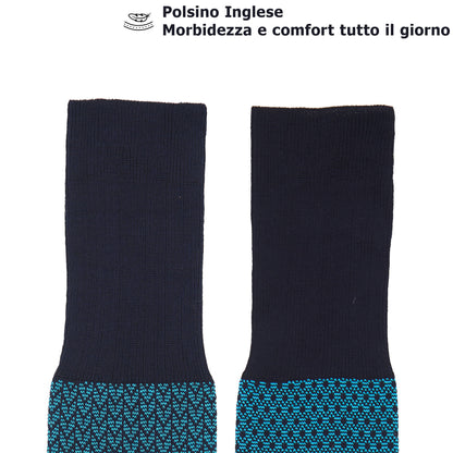 Box calza lunga cotone Filo di Scozia con polsino inglese e Cintura in morbida pelle - CELESTE SORGENTE