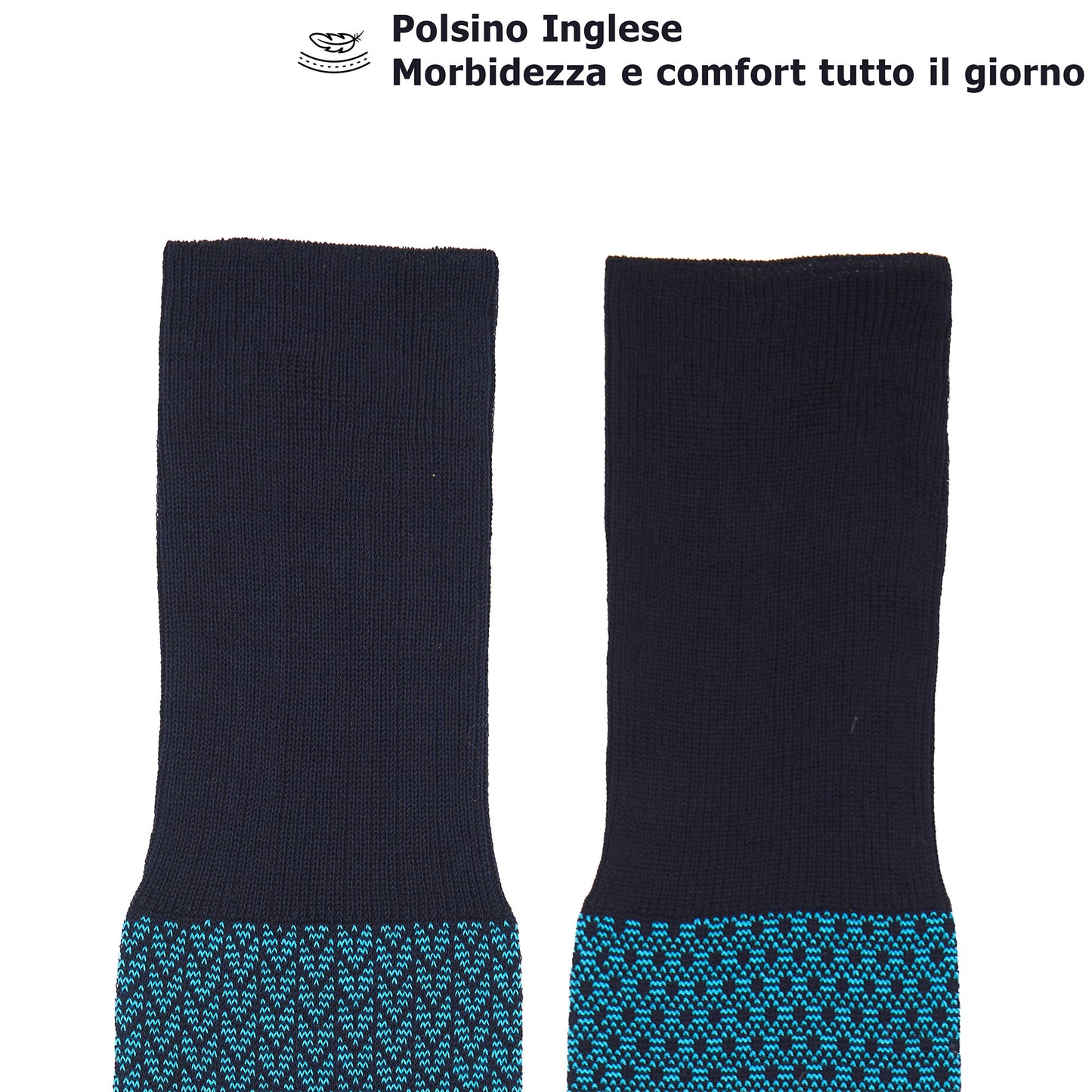 Box calza lunga cotone Filo di Scozia con polsino inglese - CELESTE SORGENTE