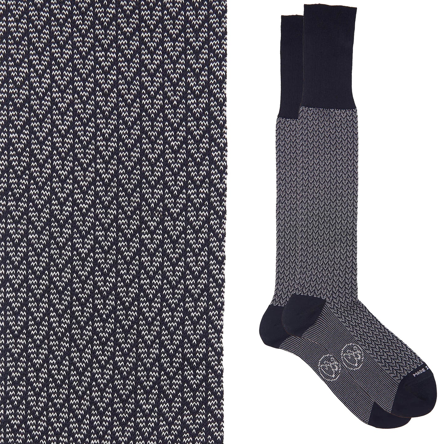 Box 6 paia colorate calza lunga Filo di Scozia Spigato e Principe di Galles con polsino inglese - Marrone ROVERE Verde scuro LARICE Grigio CENERE