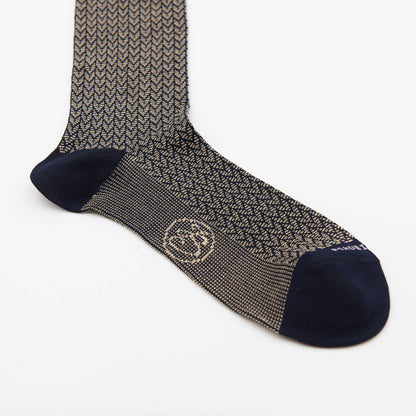 Box calza lunga cotone Filo di Scozia con polsino inglese e Cravatta in seta fatta a mano - GIALLO DESERTO