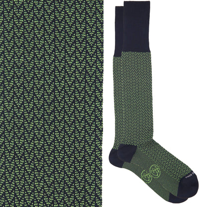 Box 6 paia colorate calza lunga Filo di Scozia Spigato e Principe di Galles con polsino inglese - Giallo SOLE Verde PRATO Celeste SORGENTE