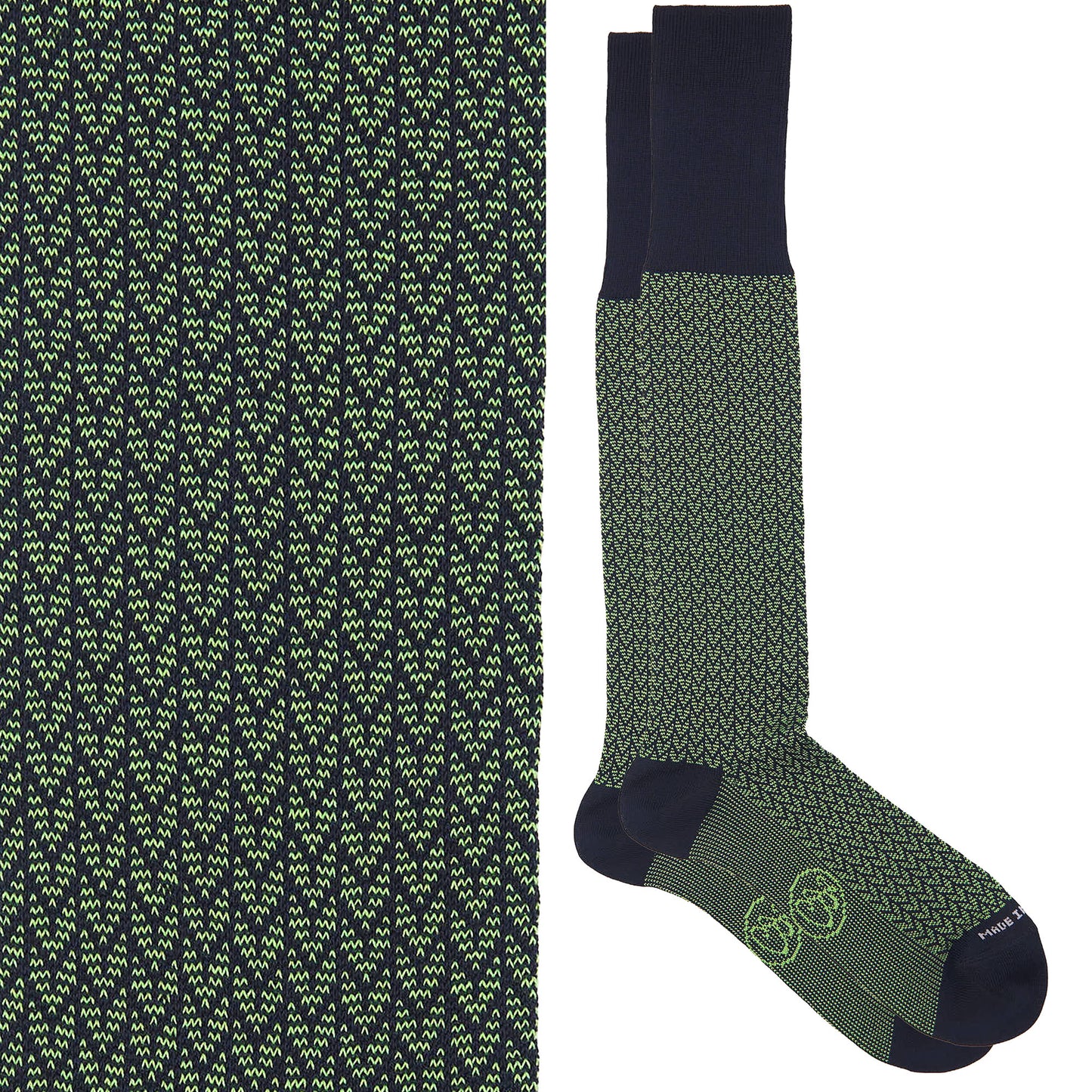 Box calza lunga cotone Filo di Scozia con polsino inglese - VERDE PRATO