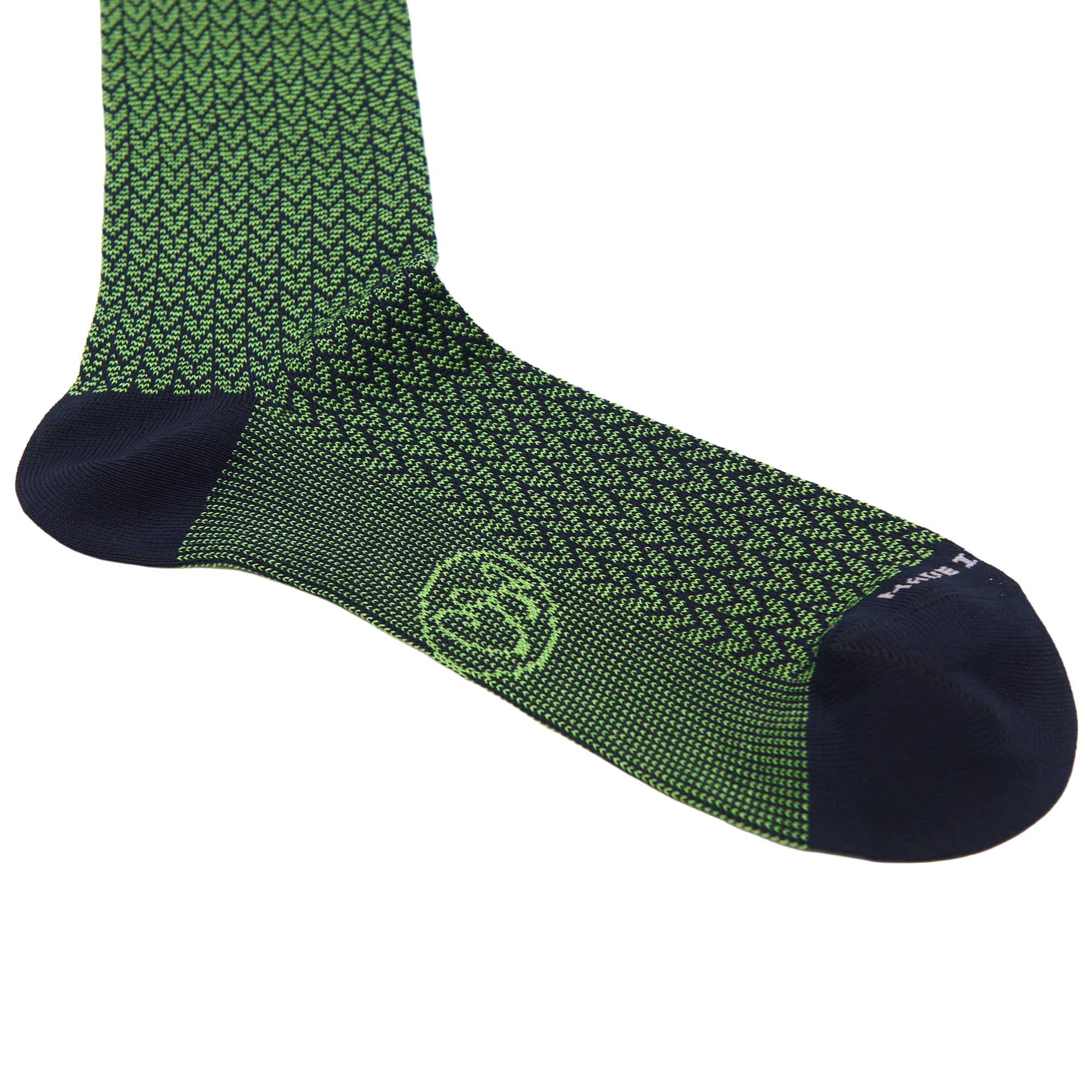 Calza lunga in Filo di Scozia Spigato - Verde Prato