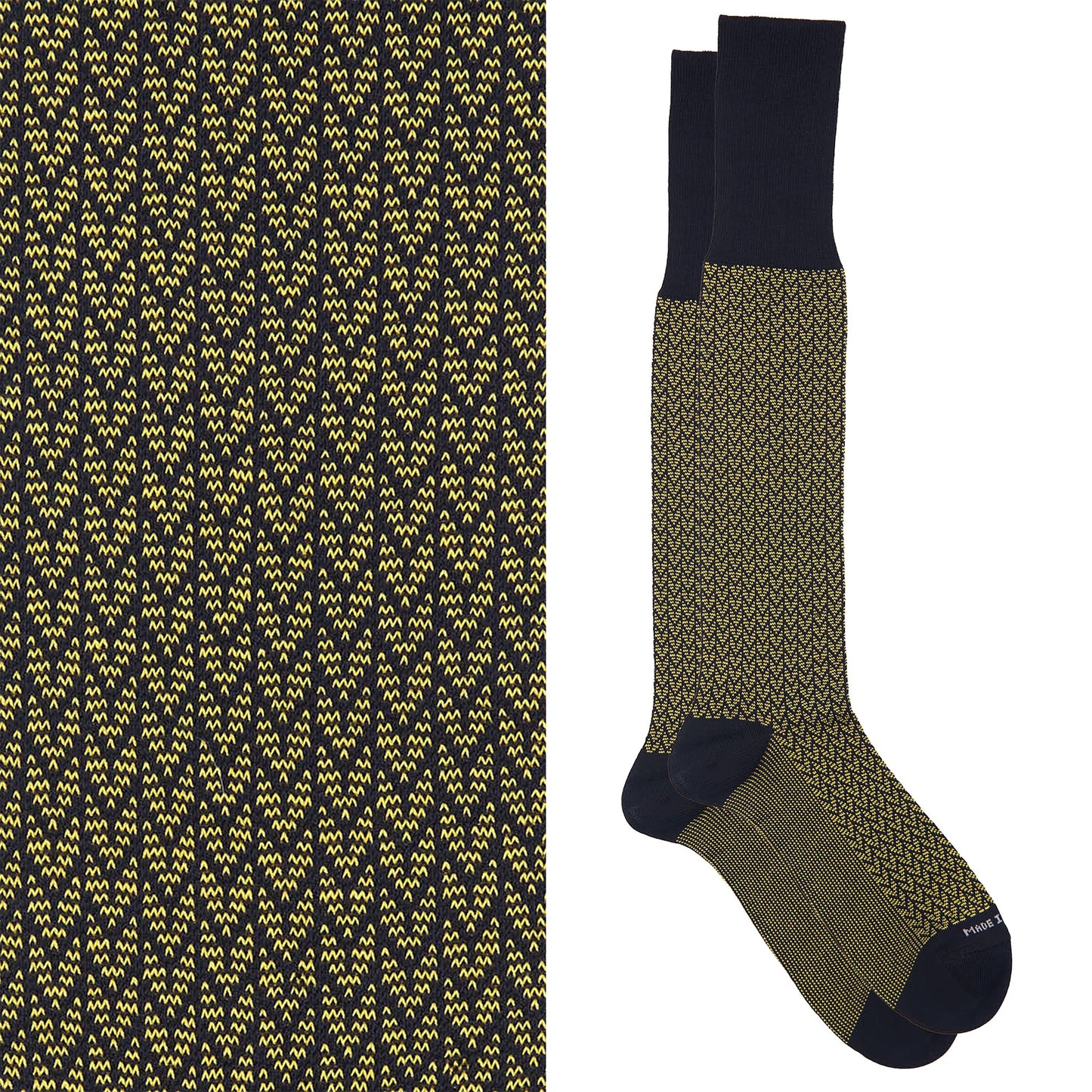 Box calza lunga cotone Filo di Scozia con polsino inglese - GIALLO SOLE