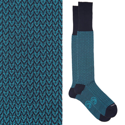 Box calza lunga cotone Filo di Scozia con polsino inglese - CELESTE SORGENTE