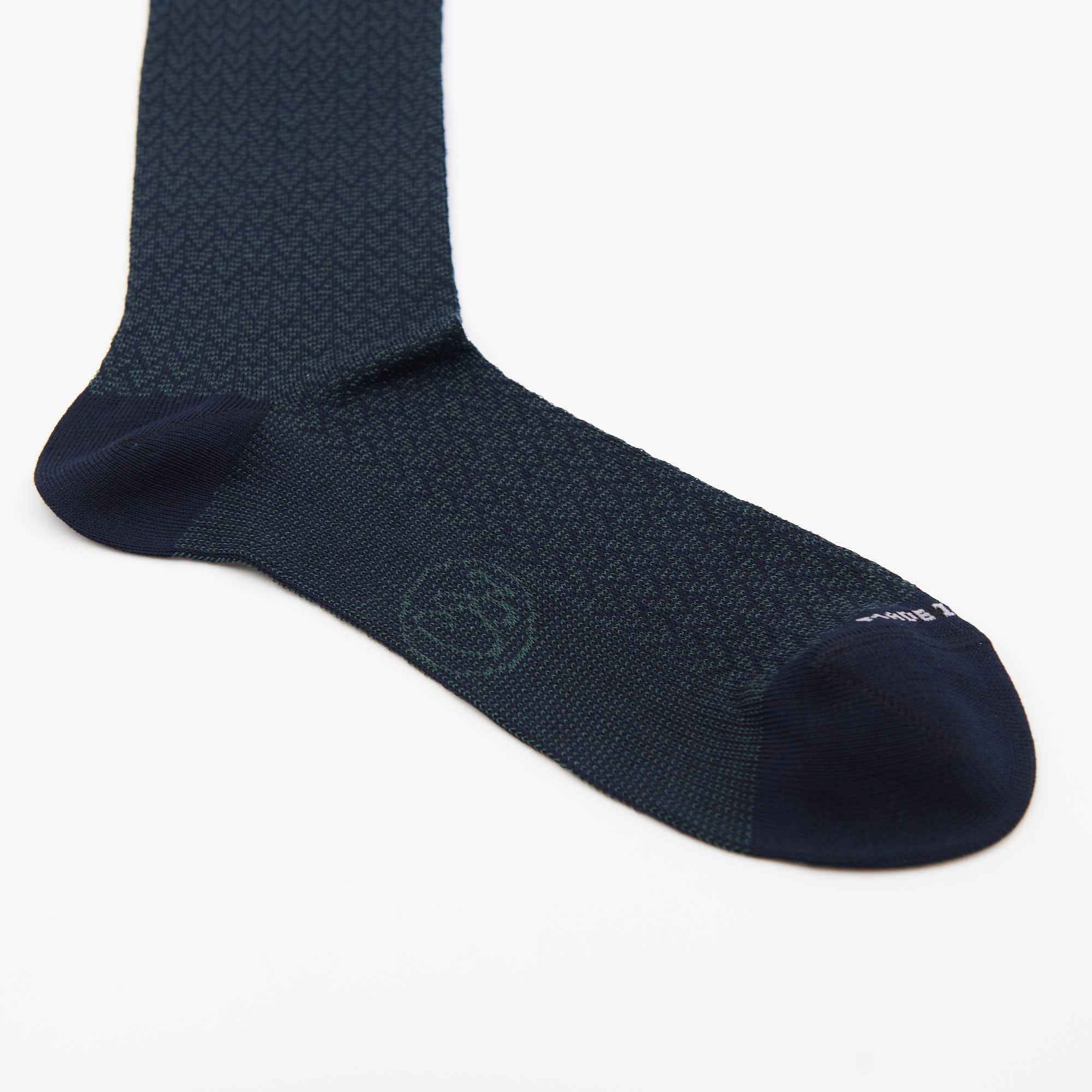 Box calza lunga cotone Filo di Scozia con polsino inglese e Cravatta in seta fatta a mano- VERDE SCURO LARICE
