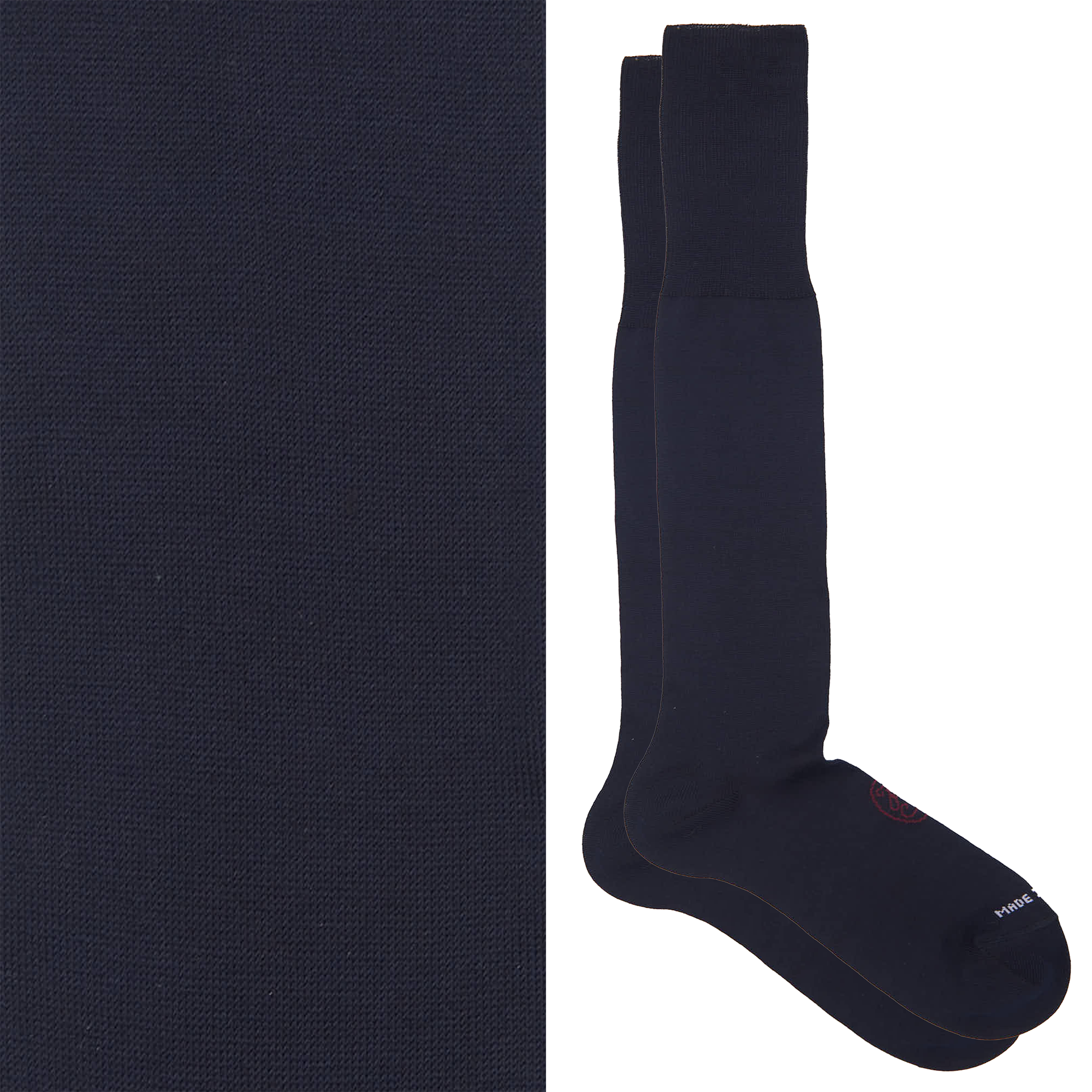 Calza uomo in Filo di Scozia Tinta unita Blu - ROSSO BAROLO