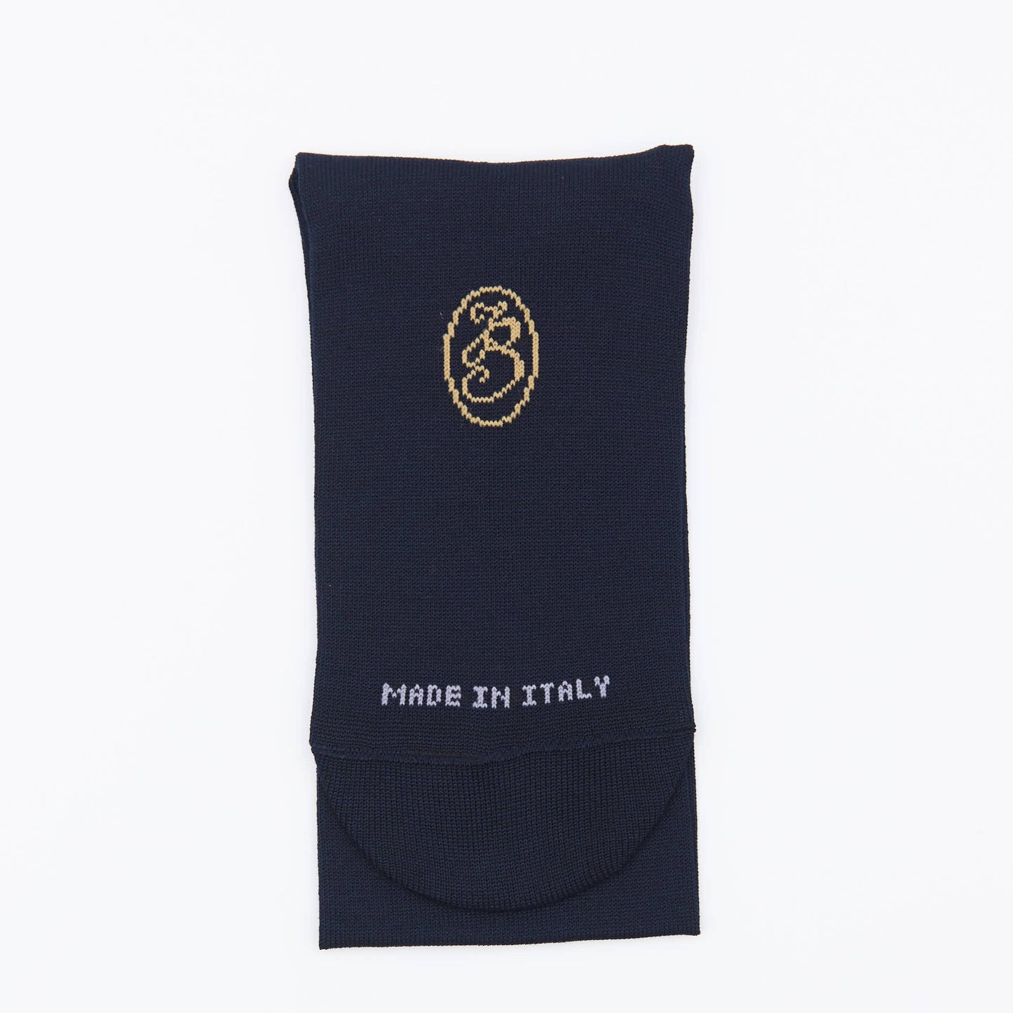 Calza lunga cotone Filo di Scozia con polsino inglese fondo blu Tinta Unita - GIALLO DESERTO