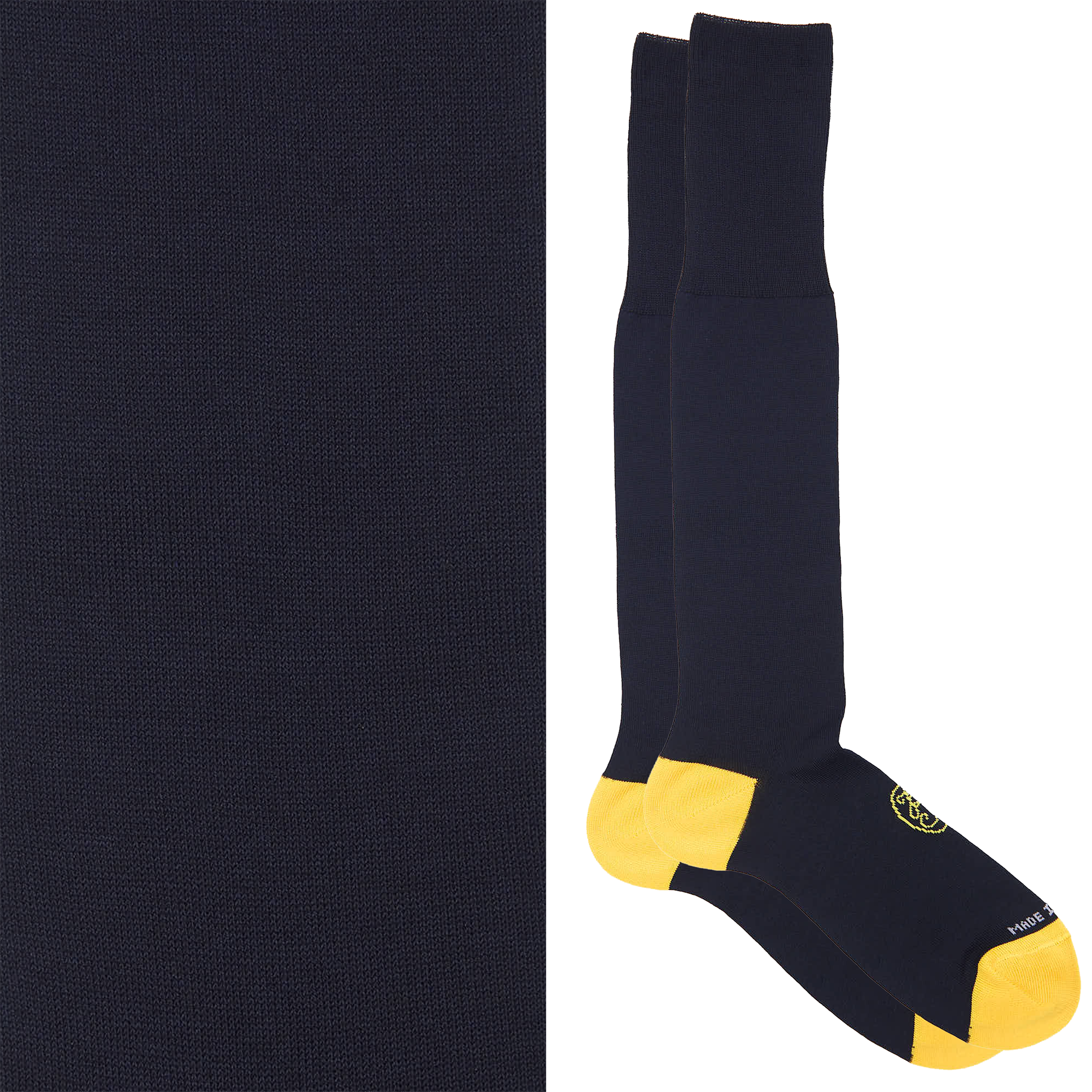 Calza uomo in Filo di Scozia Tinta unita Blu - GIALLO SOLE