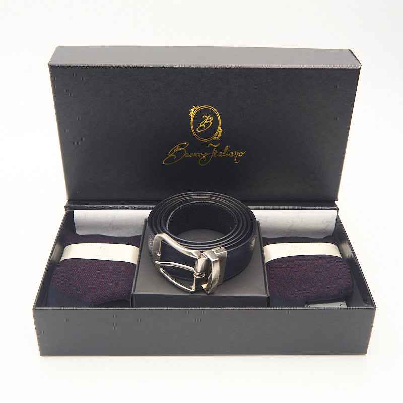 Box calza lunga cotone Filo di Scozia con polsino inglese e Cintura in morbida pelle - ROSSO BAROLO