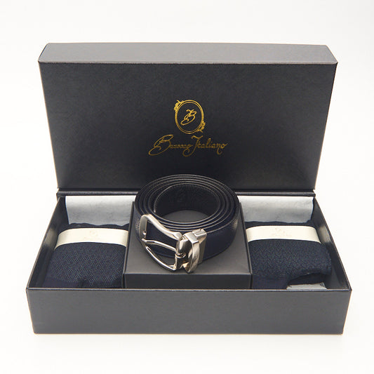 Box calza lunga cotone Filo di Scozia con polsino inglese e Cintura in morbida pelle - VERDE SCURO LARICE