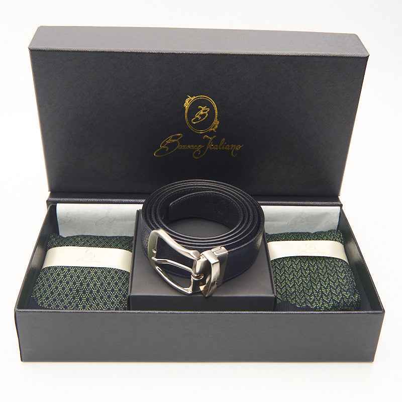Box calza lunga cotone Filo di Scozia con polsino inglese e Cintura in morbida pelle - VERDE PRATO