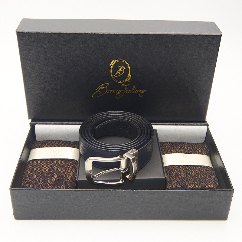 Box calza lunga cotone Filo di Scozia con polsino inglese e Cintura in morbida pelle - MARRONE ROVERE