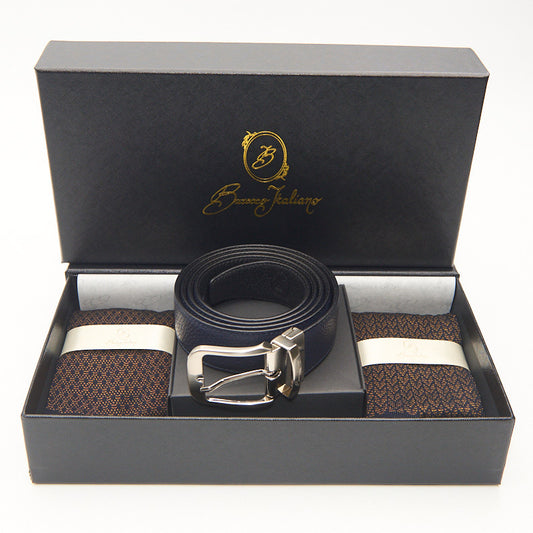 Box calza lunga cotone Filo di Scozia con polsino inglese e Cintura in morbida pelle - MARRONE ROVERE