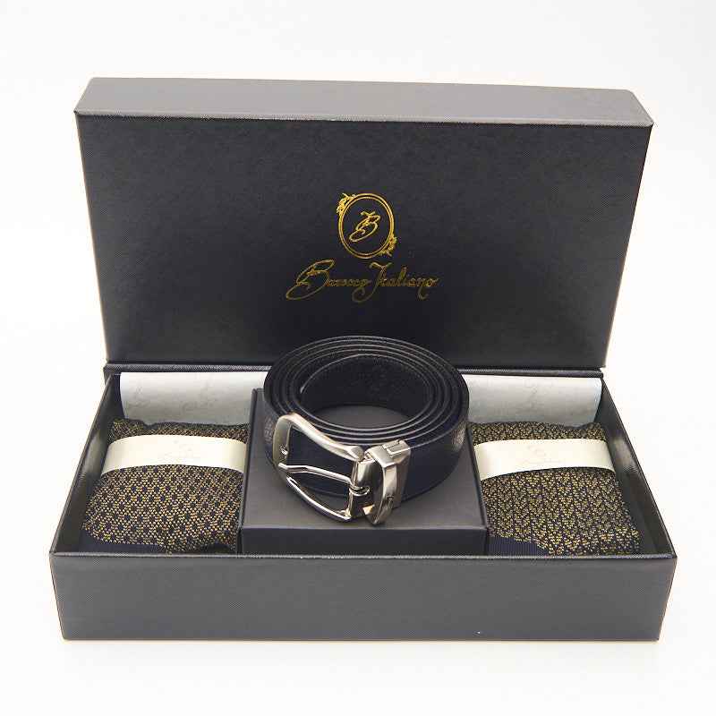 Box calza lunga cotone Filo di Scozia con polsino inglese e Cintura in morbida pelle - GIALLO SOLE