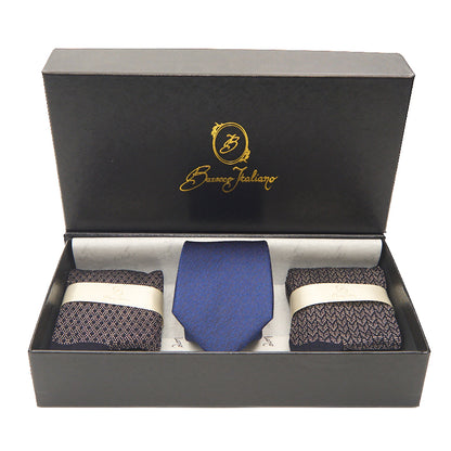 Box calza lunga cotone Filo di Scozia con polsino inglese e Cravatta in seta fatta a mano - GIALLO DESERTO