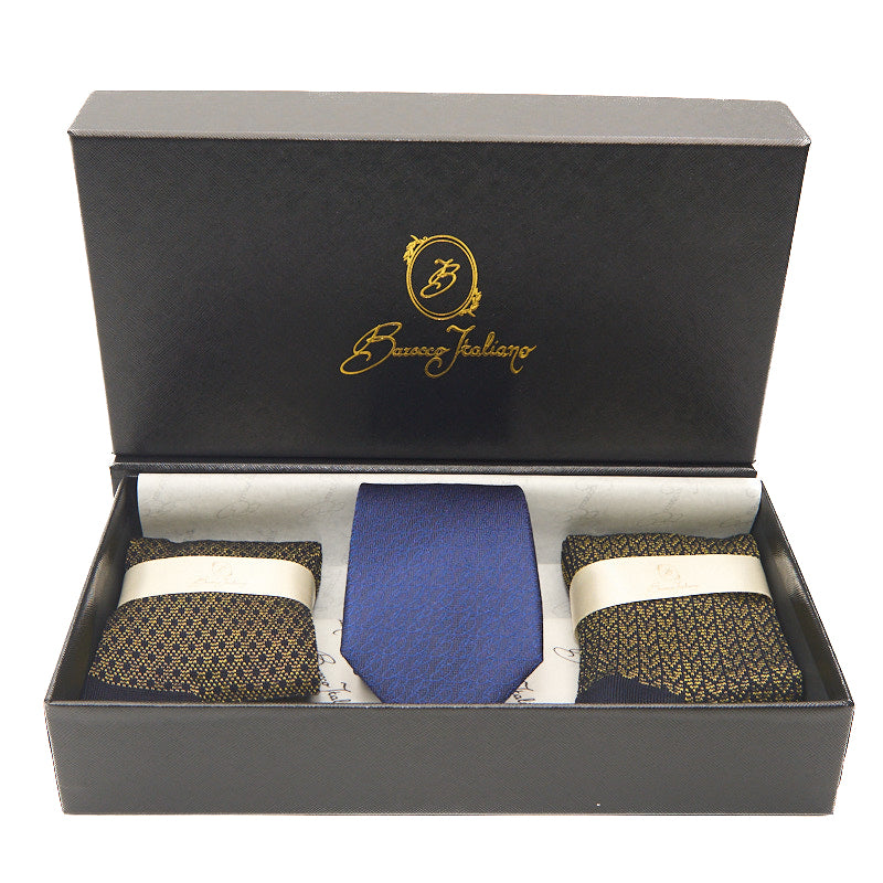 Box calza lunga cotone Filo di Scozia con polsino inglese e Cravatta in seta fatta a mano - GIALLO SOLE