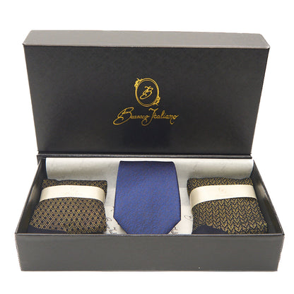 Box calza lunga cotone Filo di Scozia con polsino inglese e Cravatta in seta fatta a mano - GIALLO SOLE