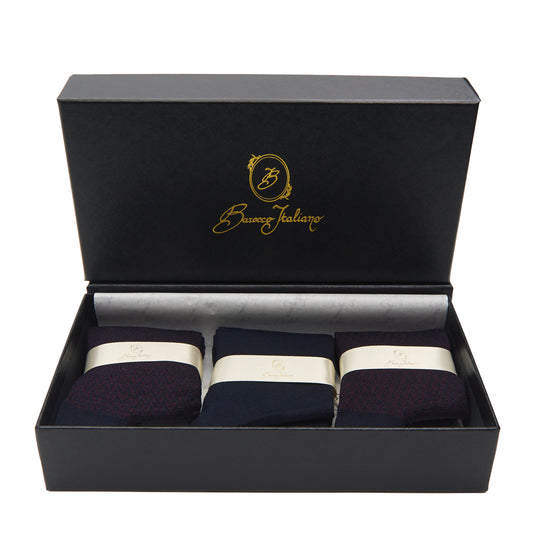 Box calza lunga cotone Filo di Scozia con polsino inglese - ROSSO BAROLO