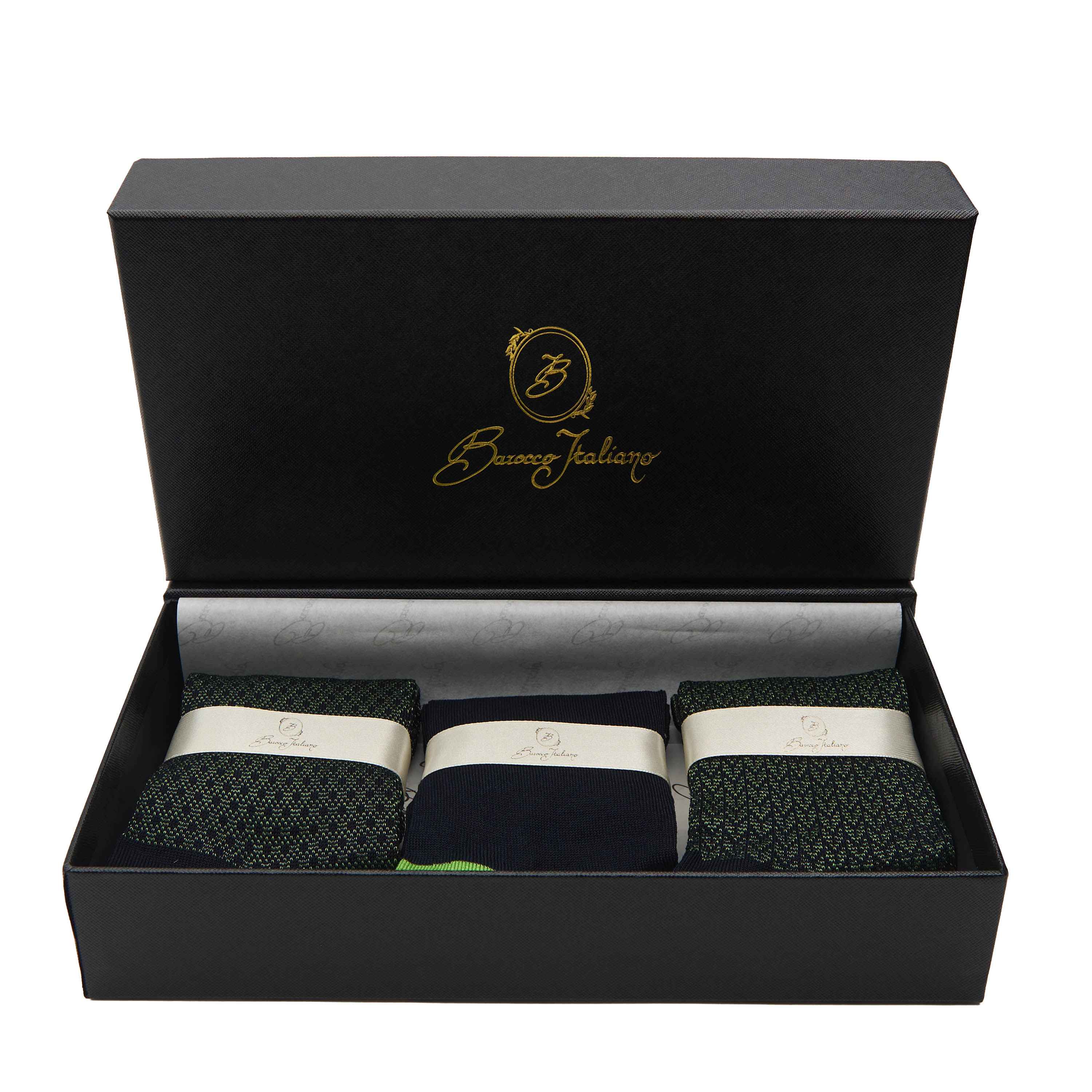 Box calza lunga cotone Filo di Scozia con polsino inglese - VERDE PRATO