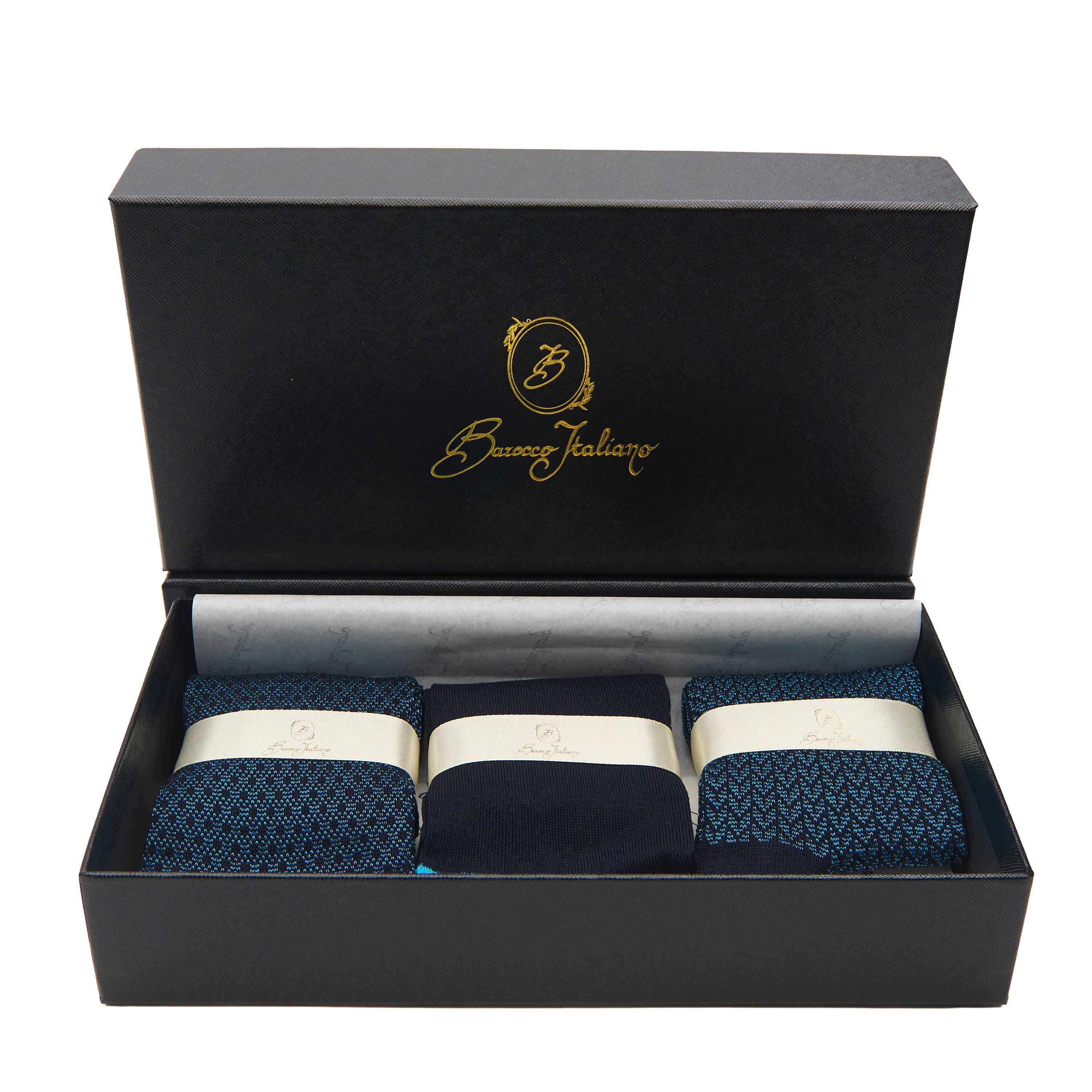 Box calza lunga cotone Filo di Scozia con polsino inglese - CELESTE SORGENTE