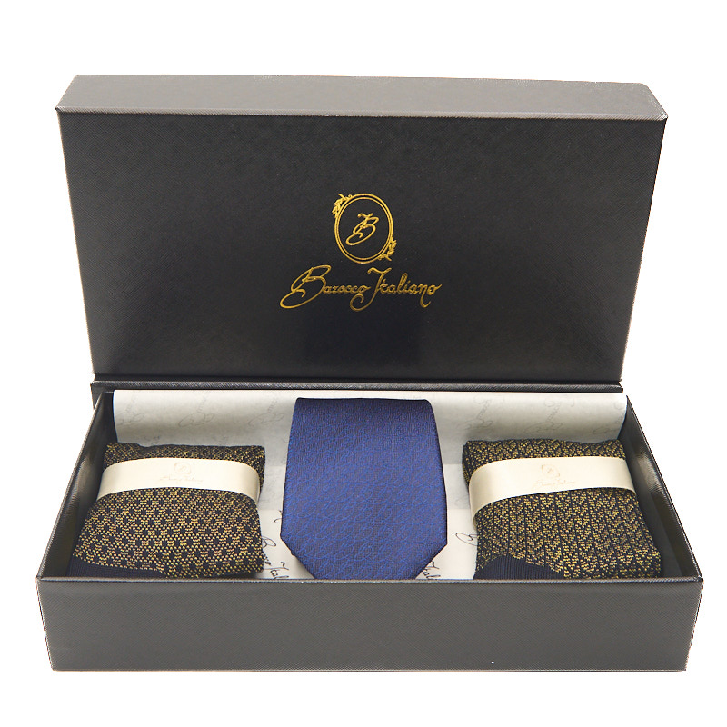 Box calza lunga cotone Makò Mercerizzato con polsino inglese e Cravatta in seta fatta a mano - GIALLO SOLE