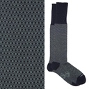 Calza lunga cotone Makò Mercerizzato con polsino inglese fondo blu Principe di Galles - VERDE CHIARO MENTA