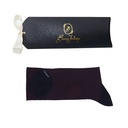 Calza lunga cotone Makò Mercerizzato con polsino inglese fondo blu Principe di Galles - ROSSO  BAROLO