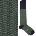 Calza lunga cotone Makò Mercerizzato con polsino inglese fondo blu Spigato - VERDE PRATO