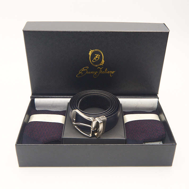 CONFEZIONE 2 PAIA CALZA UOMO E CINTURA IN PELLE LUXURY - MOTIVI BAROLO