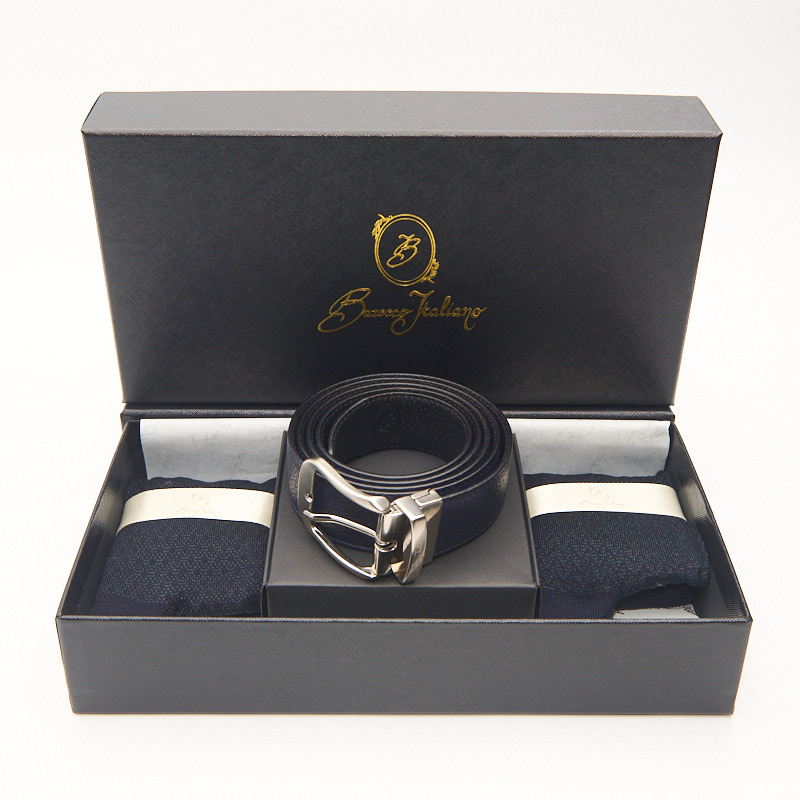 CONFEZIONE 2 PAIA CALZA UOMO E CINTURA IN PELLE LUXURY - MOTIVI LARICE